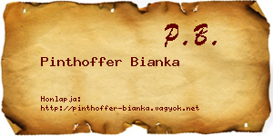 Pinthoffer Bianka névjegykártya